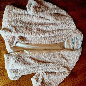 Women's Cream Faux Fur Jacket